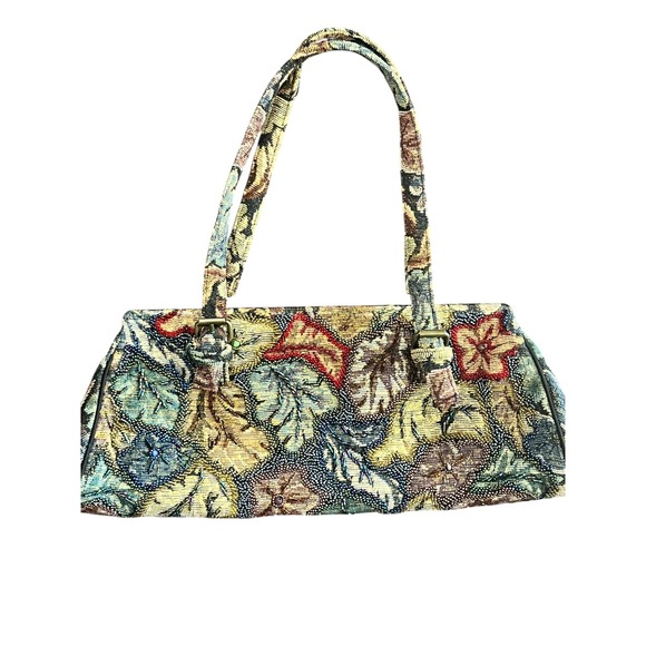 Handbags - Vintage Beaded Tapestry Baguette Handbag Floral Sequin Evening Bag Multicolor